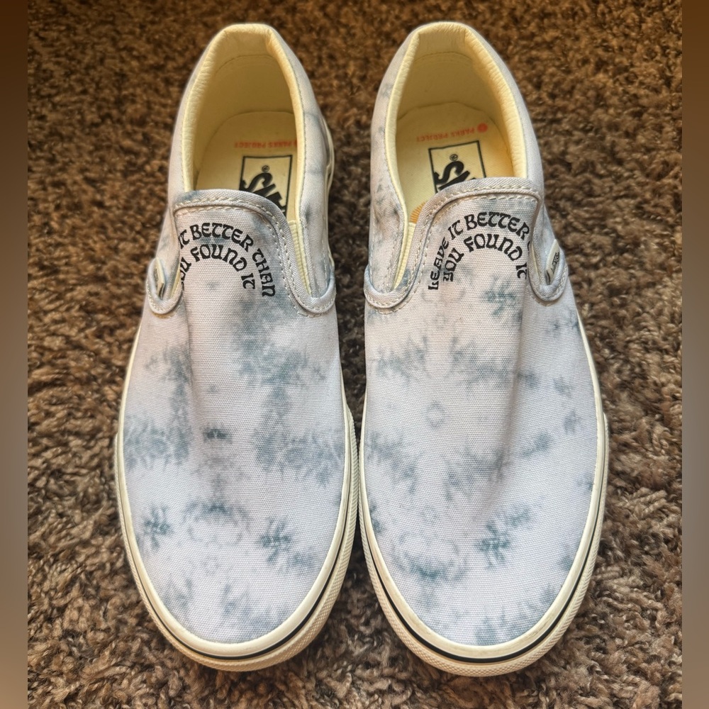 VANS X Parks Project Blue Tie Dye Classic Slip-On Unisex Shoes - Picture 2 of 5